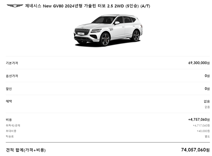 제네시스 GV80 가격 2