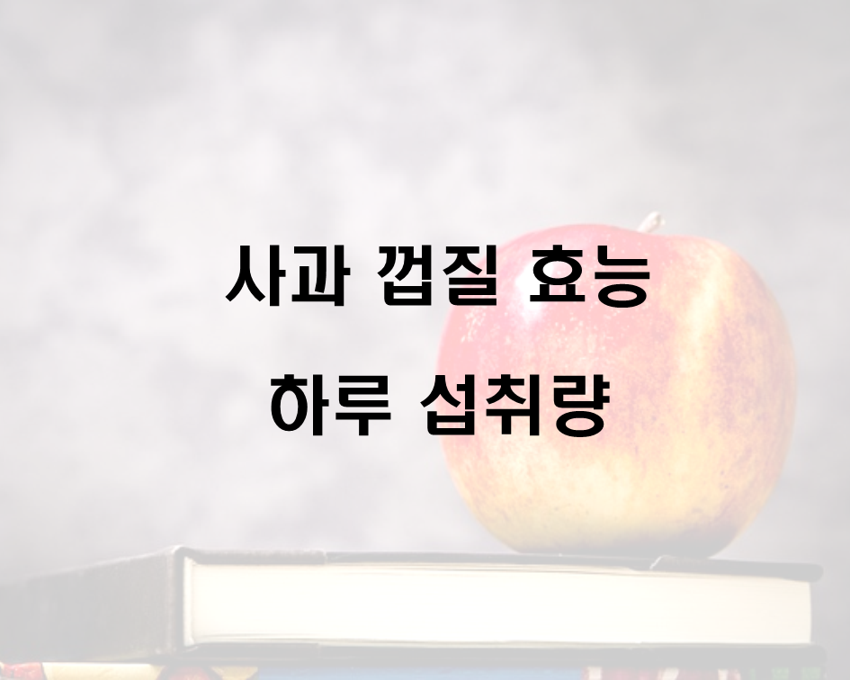  사과 껍질 효능 및 하루 섭취량