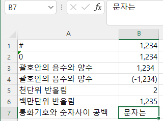 회계 표시형식에 해당하는 사용자 지정을 한 후 문자 넣기