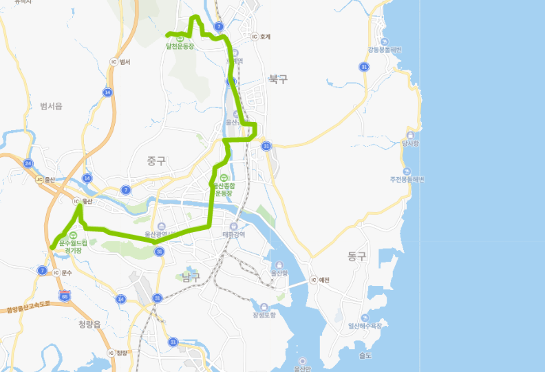  울산 432번 버스 시간표,  노선 정보 : 울산대, 울산공항, 북구청, 시외버스터미널