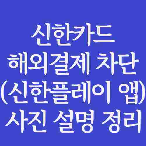 글 제목 신한카드 해외결제 차단을 독자가 이해하기 쉽게 사진으로 만든 것이다