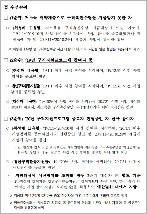  미취업청년 청년특별구직 지원금 신청 방법
