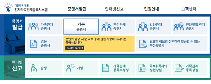  기본증명서 발급받는 방법, 인터넷 발급 등 세가지