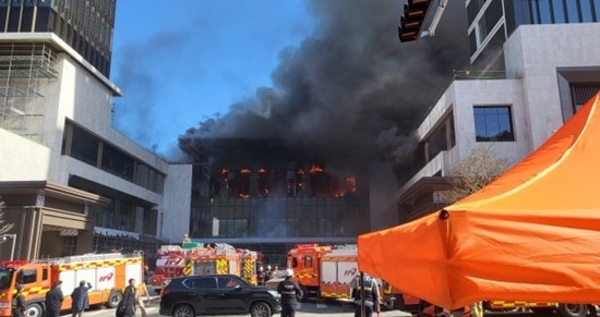 부산 반얀트리호텔신축공사장 화재현장