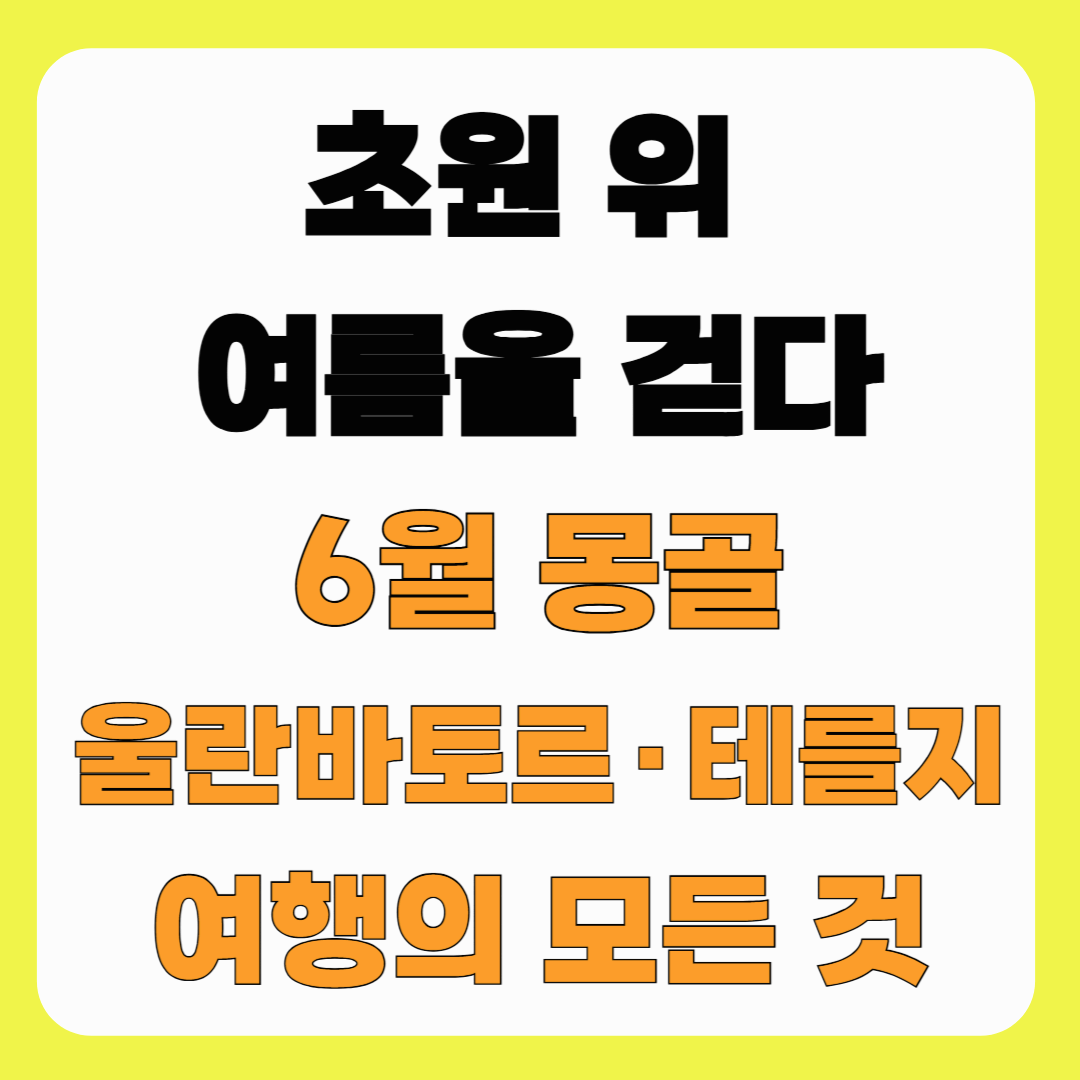 초원 위 여름을 걷다｜6월 몽골 울란바토르·테를지 여행의 모든 것