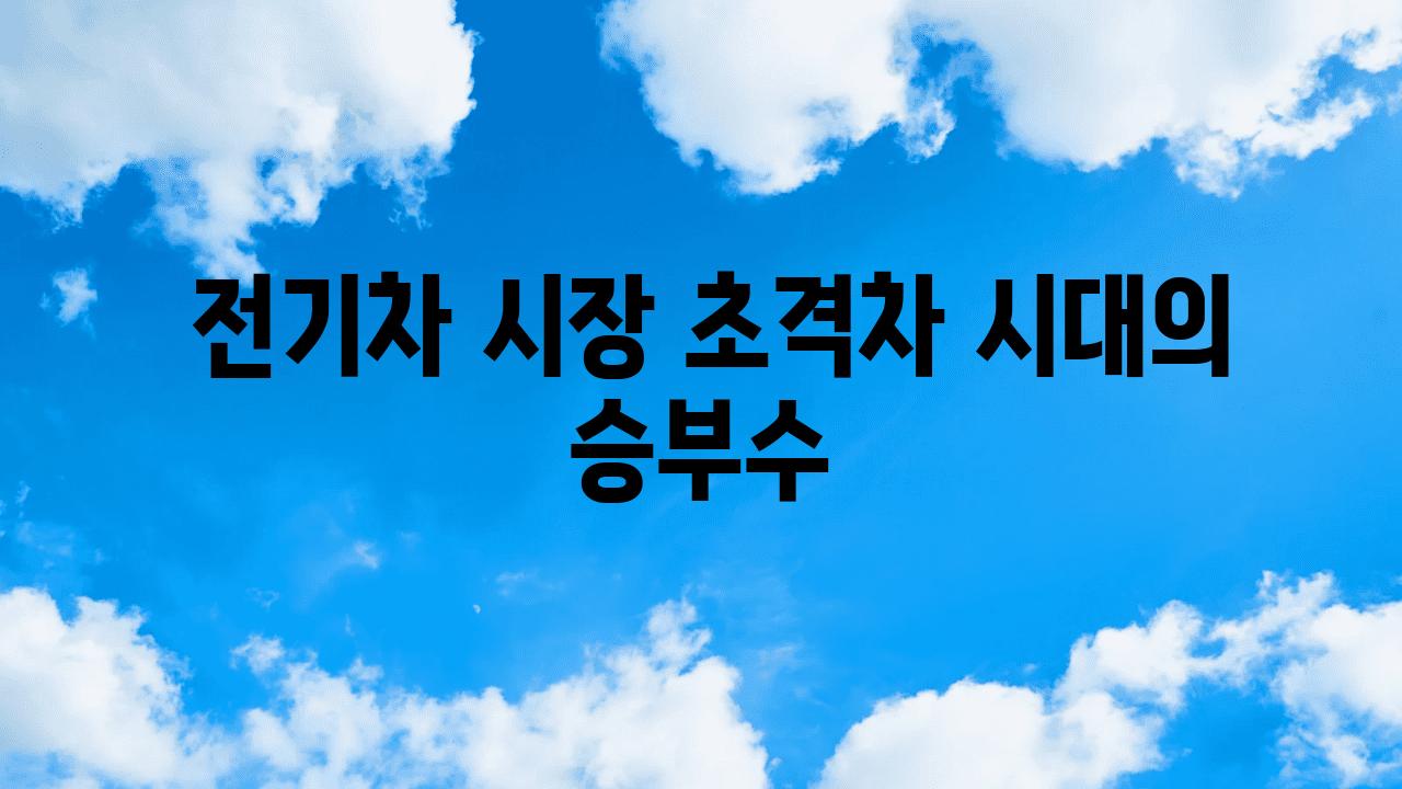  전기차 시장 초격차 시대의 승부수