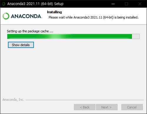 아나콘다 설치화면