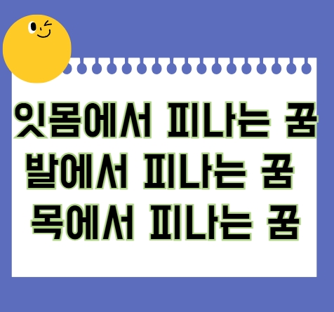 잇몸에서 발에서 목에서 피나는 꿈 해몽 풀이