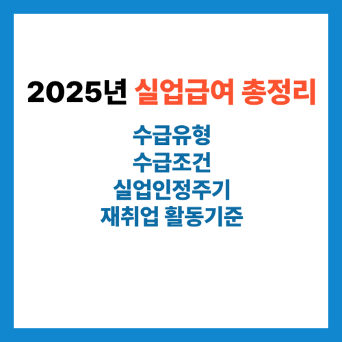 2025년 실업급여 수급기준,수급조건,실업인정주기.재취업활동기준 총정리