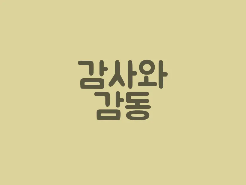 감사와 감동