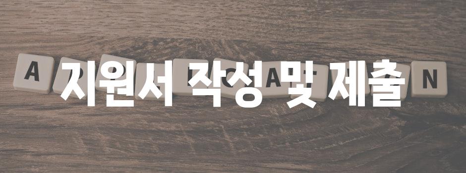 지원서 작성 및 제출