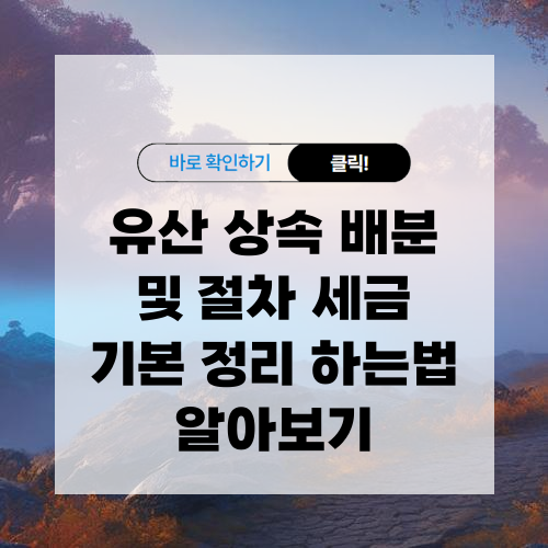유산 상속 배분 및 절차 세금 기본 정리 하는법 알아보기