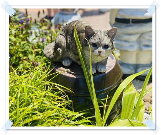 항아리-위에-고양이-조형물이-있는-사진