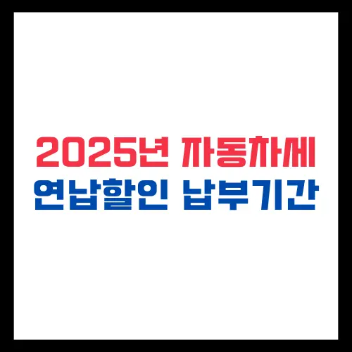 2025년 자동차세 연납 할인