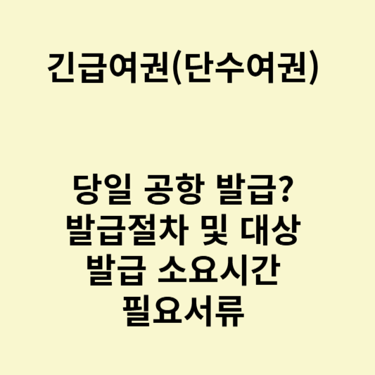 긴급여권 발급 여부