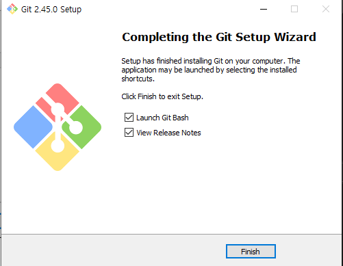 git 설치 완료