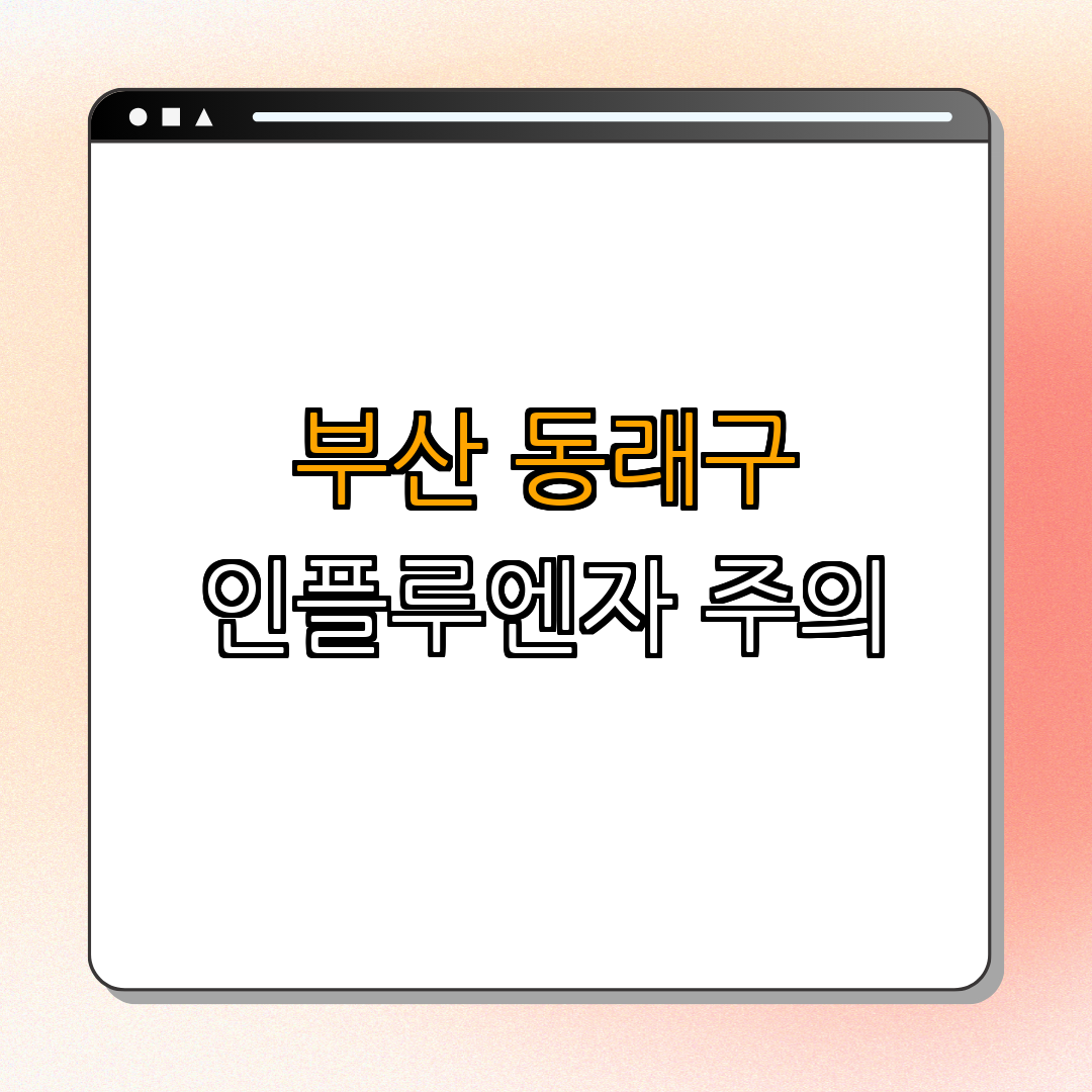 부산광역시 동래구 ｜ 인플루엔자 예방 ｜ 증상 확인 ｜ 치료 방법 ｜ 백신 정보 ｜ 총정리