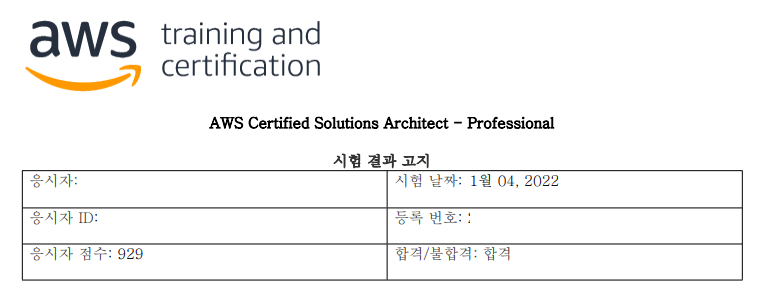  AWS SAP-C01 시험(22.01) 후기