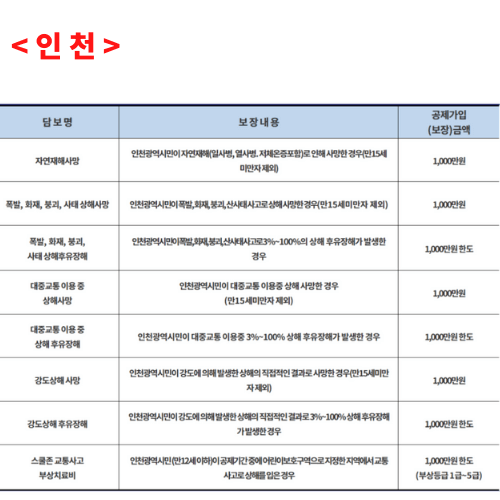 인천보장내역스크린샷