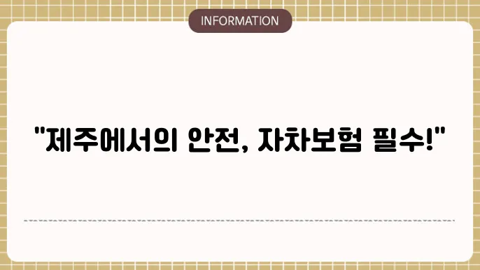 제주 렌트카 자쳤보험