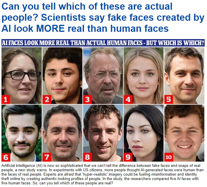 이중 진짜 얼굴 찾기 Can you tell which of these are actual people?