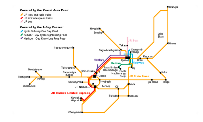 ⑤ JR 간사이 패스 (JR Kansai Area Pass)