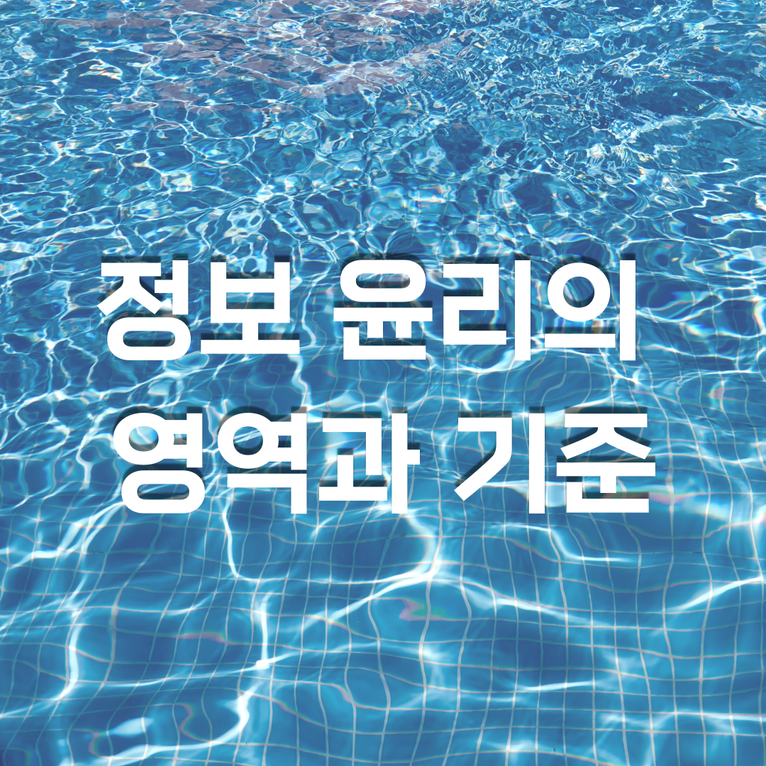  정보 윤리의 영역과 기준