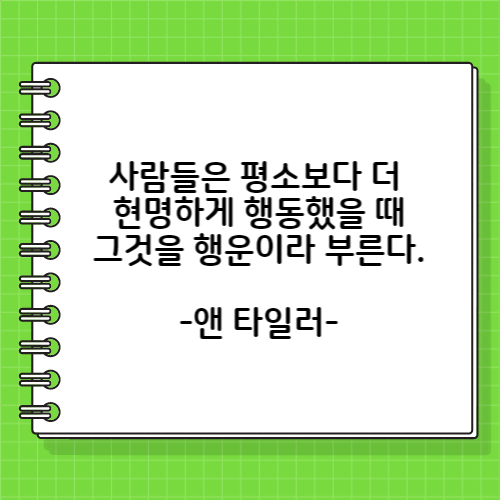 앤 타일러의 행운에 관한 명언
