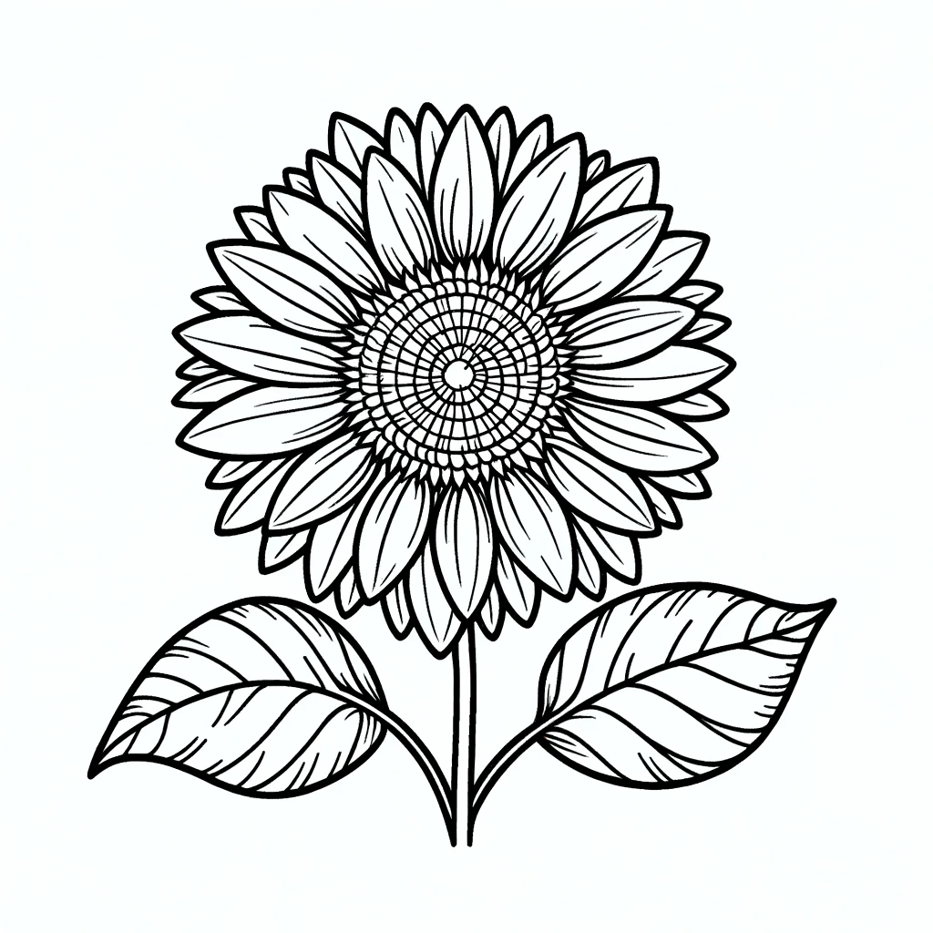 해바라기 색칠공부 도안 sunflower coloring page