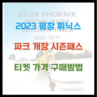 2023 평창 휘닉스 파크 개장 시즌패스 가격 구매방법