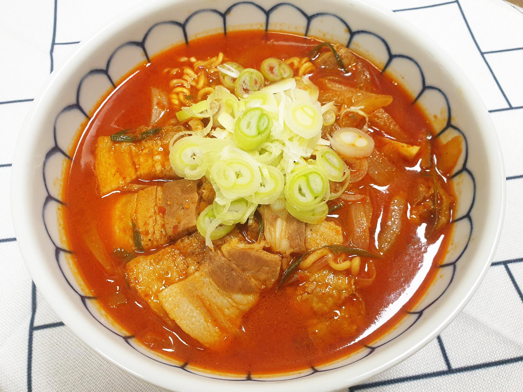  라끼남 삼겹살 파채라면 만들기 간단한 라면요리