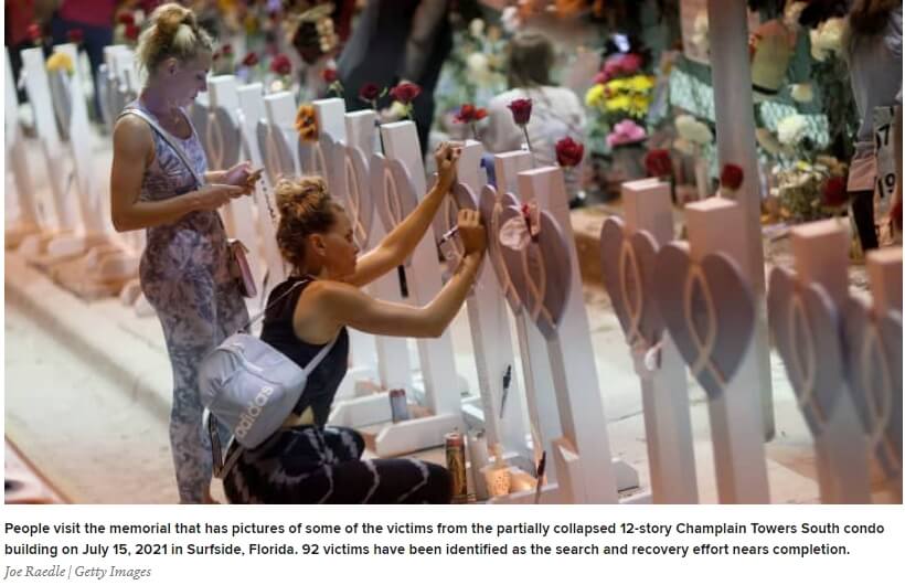  미 플로리다 콘도 붕괴 사망자 수 98명 집계...마지막 실종자 발견돼 VIDEO: Final missing person identified in Florida condo collapse, bringing death toll to 98