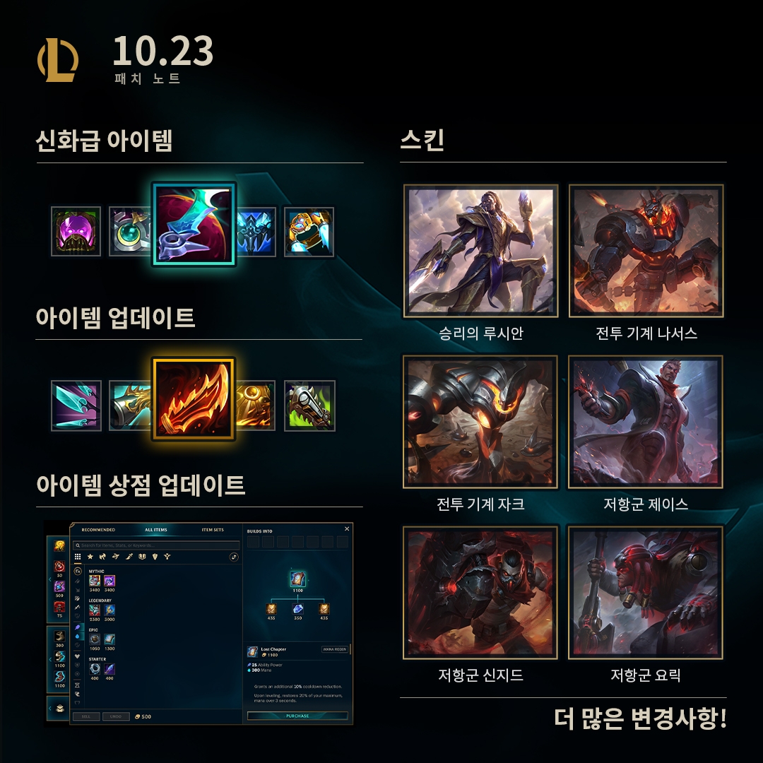  [LOL/롤] (11.11.수) 10.23 패치노트