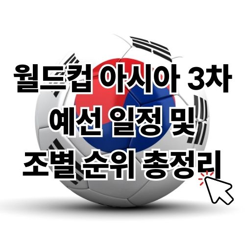 2026 북중미 월드컵 아시아 3차 예선 일정 및 조별 순위