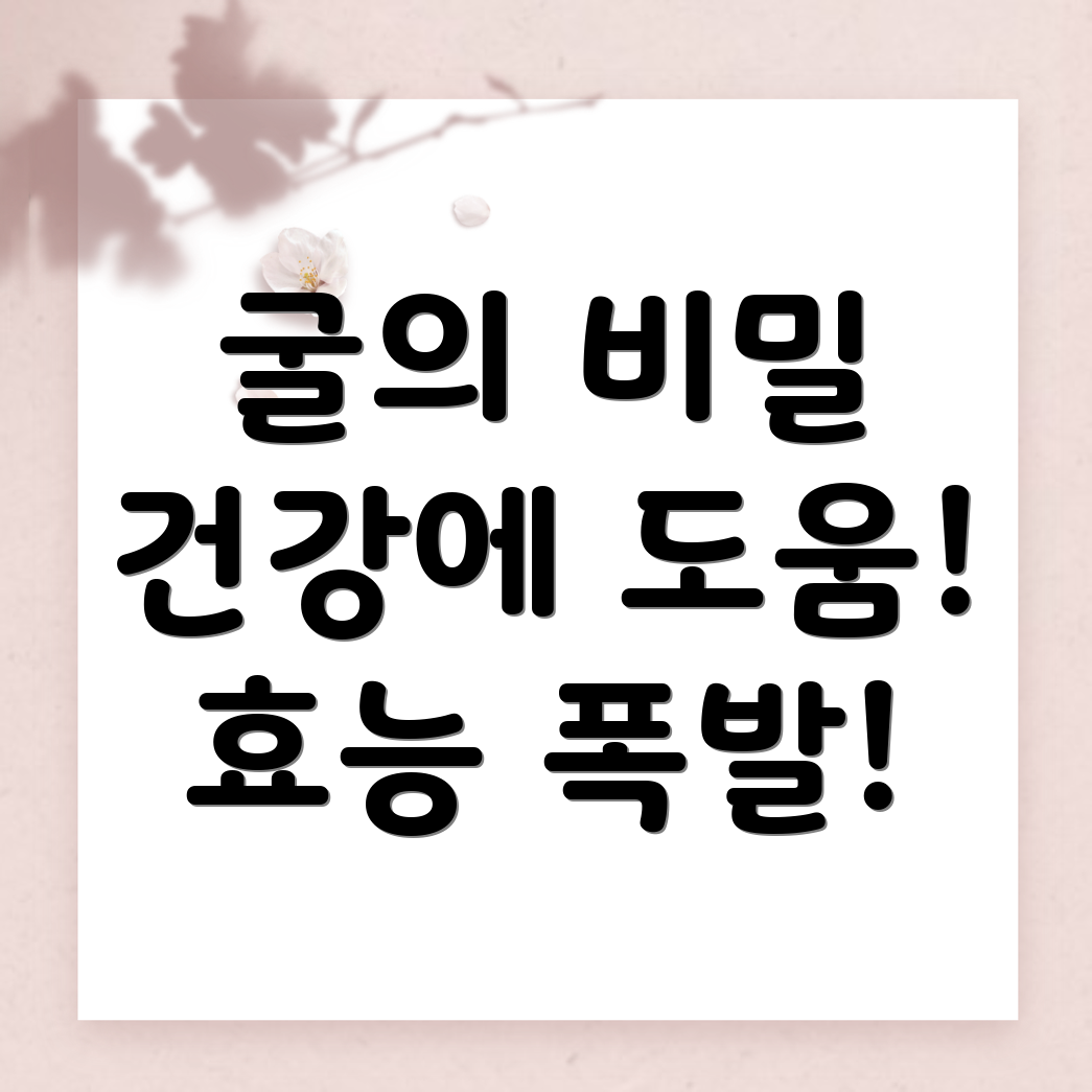 굴의 효능
