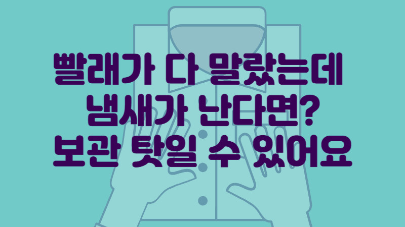 빨래에서 나는 냄새 원인-다 마른 빨래에서 악취가 날 경우 잘못된 보관법일 수 있다는 생활 꿀팁 썸네일 이미지