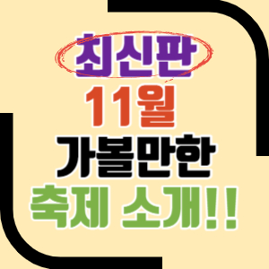 11월 축제 가볼만한 곳 베스트 10