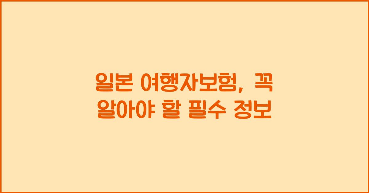 일본 여행자보험