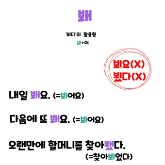 봬요 뵈요 차이 존대 표현법 맞춤법_25