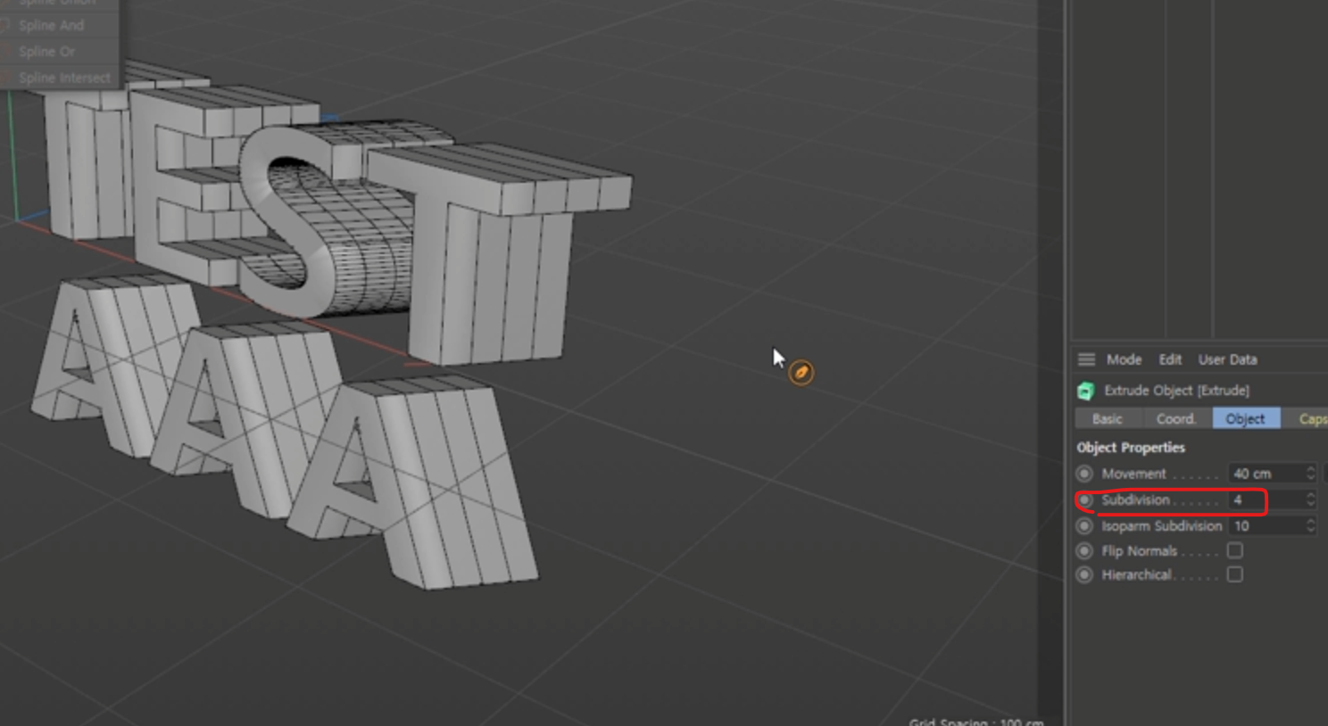 면이 분할된 모습