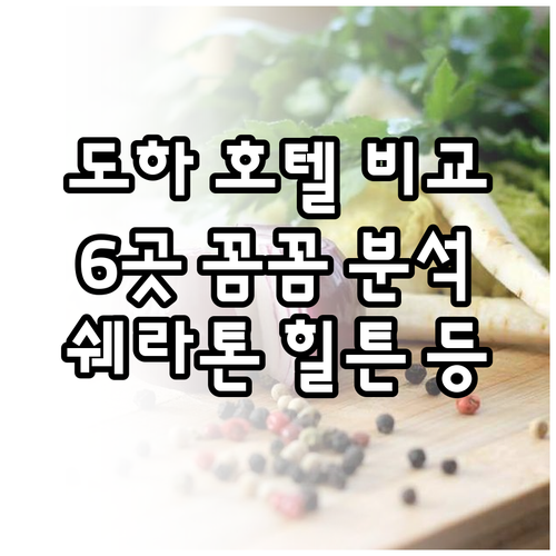 쉐라톤 힐튼 풀만 등 도하 호텔 6곳 꼼꼼 비교분석 쉐라톤 힐튼 풀만 등 도하 호텔 6곳