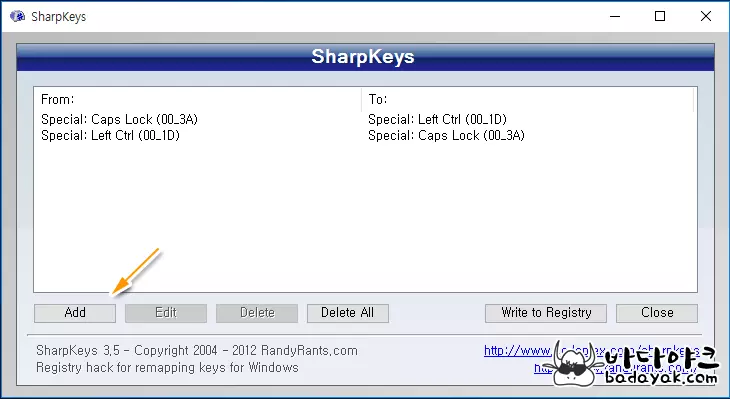 윈도우10 키맵핑 sharpkyes