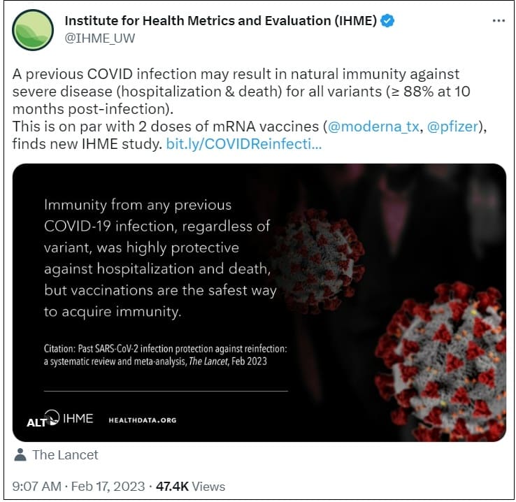  "코로나 감염 자연면역, 1년 이상 지속 효과"  Most comprehensive study to date provides evidence on natural immunity...