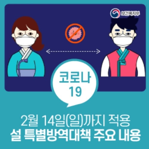  설 연휴 특별방역대책 2월 14일까지 적용!!
