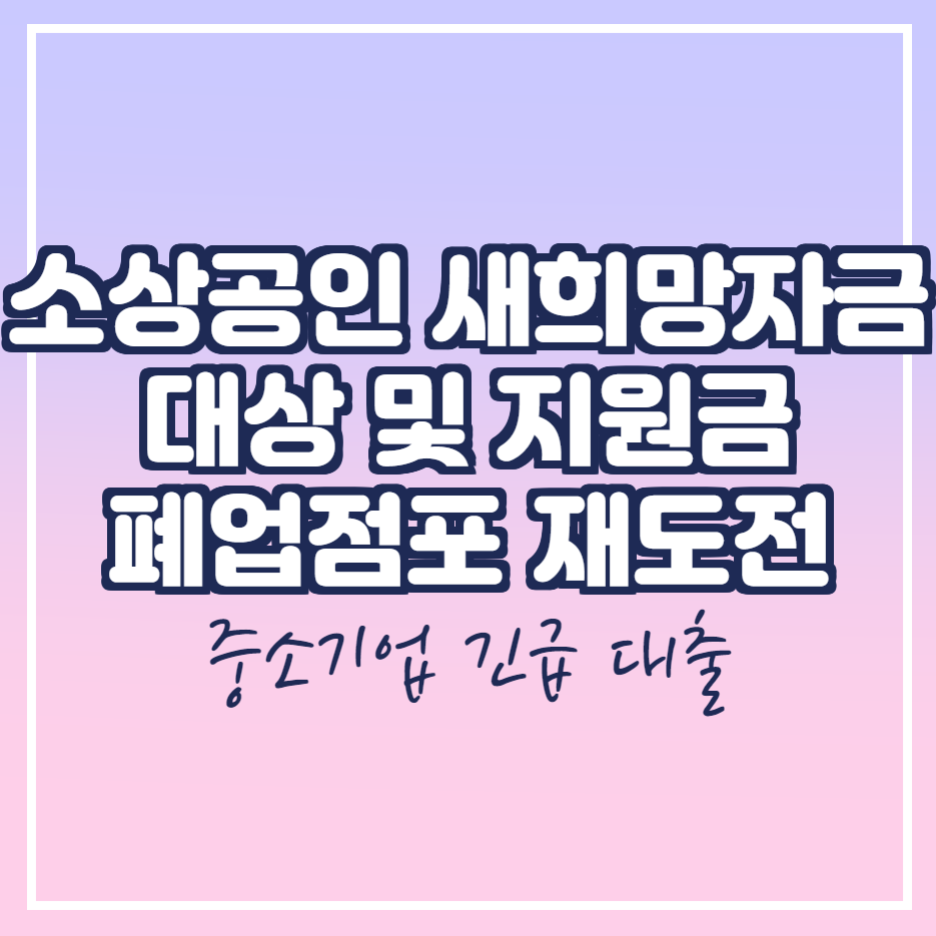  소상공인 새희망자금 대상 및 지원금, 폐업점포 재도전 장려금