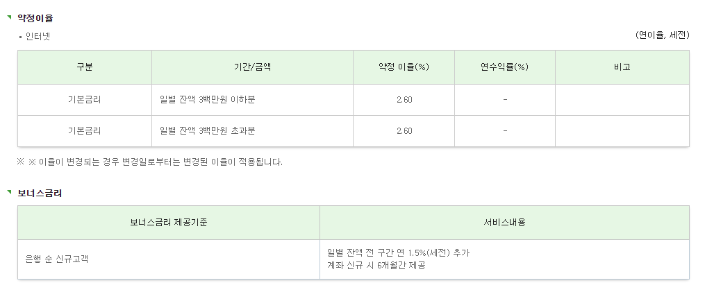 제일ez통장-이자-금리-제일은행-파킹통장