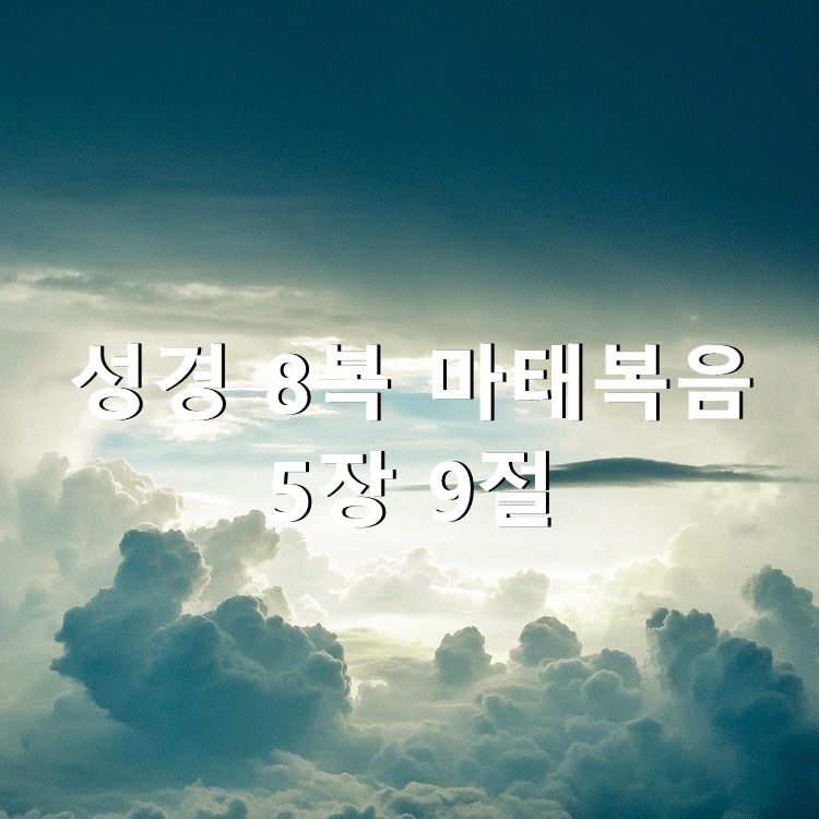 성경 8복 마태복음 5장 9절