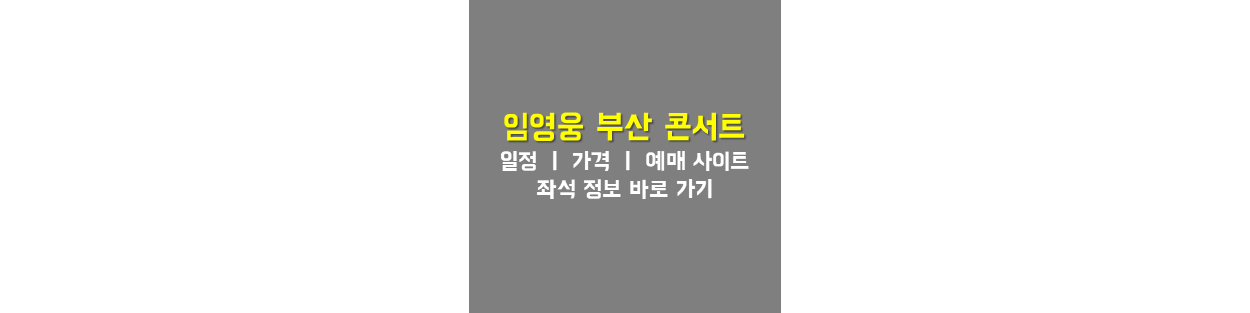 2023 임영웅 부산 콘서트 일정 가격 좌석 정보 예매 바로가기