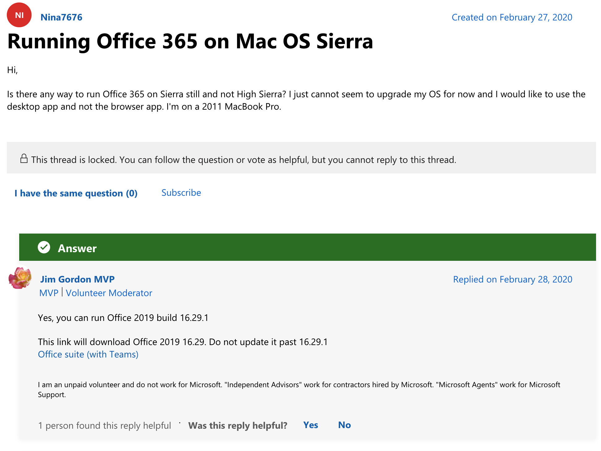 MacOS 오피스365 구버전