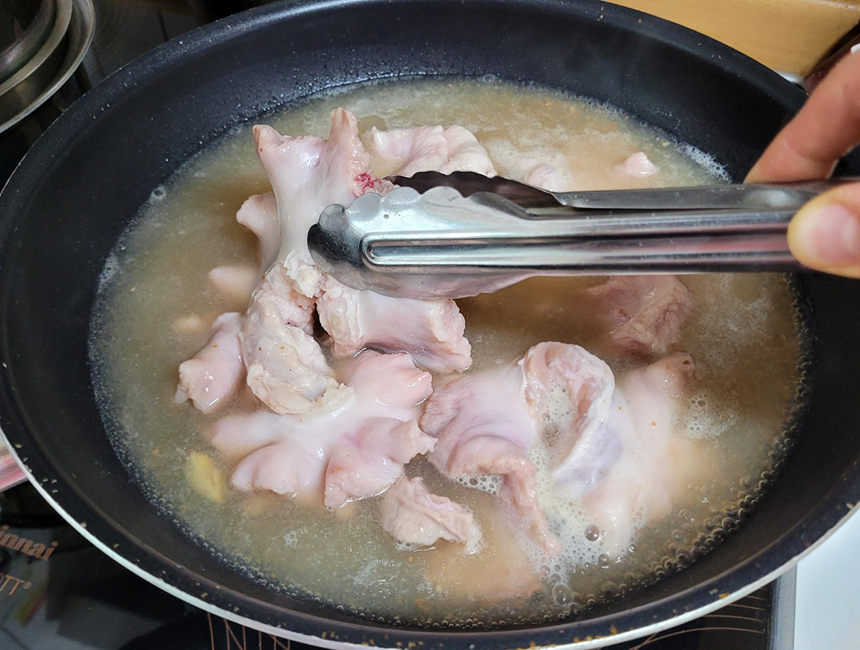 도래창 데치기